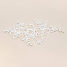 Load image into Gallery viewer, AUEAR, 2 Pack White Flower Lace Applique Lace Patches for Wedding Dress DIY Clothing Flower Applique Collar Material
